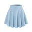 DJT Damen Mädchen Basic Solid Dehnbaren Informell Mini Skater Rock mit Shorts Hellblau Small