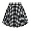 DJT Damen Mädchen Basic Solid Dehnbaren Informell Mini Skater Rock mit Shorts Schwarz Weiß Kariert X-Small