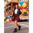 DRESSTELLS Rock Damen Kurz Skater Rock A-Linie Hohe Taille Roter Minirock Silvesteroutfit Anime Faltenrock Karneval Tennis Rock Red XL