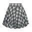 DJT Damen Mädchen Basic Solid Dehnbaren Informell Mini Skater Rock mit Shorts Schwarz Weiß Gitter‌ X-Small