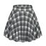 DJT Damen Mädchen Basic Solid Dehnbaren Informell Mini Skater Rock mit Shorts Schwarz Weiß Gitter‌ X-Small
