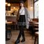 DRESSTELLS Rock Damen Kurz Skater Rock A-Linie Hohe Taille Minirock Silvesteroutfit Anime Faltenrock Karneval Tennis Rock Black-White S