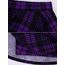 DJT Damen Mädchen Basic Solid Dehnbaren Informell Mini Skater Rock mit Shorts Lila Karierte Medium