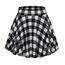 DJT Damen Mädchen Basic Solid Dehnbaren Informell Mini Skater Rock mit Shorts Schwarz Weiß Kariert X-Small