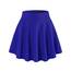DJT Damen Mädchen Basic Solid Dehnbaren Informell Mini Skater Rock mit Shorts Blau XX-Large