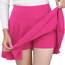 DJT Damen Mädchen Basic Solid Dehnbaren Informell Mini Skater Rock mit Shorts Magenta Medium