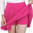 DJT Damen Mädchen Basic Solid Dehnbaren Informell Mini Skater Rock mit Shorts Magenta Large
