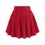 DJT Damen Mädchen Basic Solid Dehnbaren Informell Mini Skater Rock mit Shorts Rot 3X-Large