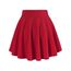 DJT Damen Mädchen Basic Solid Dehnbaren Informell Mini Skater Rock mit Shorts Rot X-Large