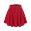 DJT Damen Mädchen Basic Solid Dehnbaren Informell Mini Skater Rock mit Shorts Rot XX-Large