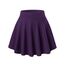 DJT Damen Mädchen Basic Solid Dehnbaren Informell Mini Skater Rock mit Shorts Violett Large