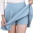 DJT Damen Mädchen Basic Solid Dehnbaren Informell Mini Skater Rock mit Shorts Hellblau Medium