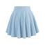 DJT Damen Mädchen Basic Solid Dehnbaren Informell Mini Skater Rock mit Shorts Hellblau Medium