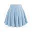 DJT Damen Mädchen Basic Solid Dehnbaren Informell Mini Skater Rock mit Shorts Hellblau XX-Large