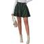 DJT Damen Mädchen Basic Solid Dehnbaren Informell Mini Skater Rock mit Shorts Grün Plaid XX-Large