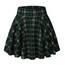 DJT Damen Mädchen Basic Solid Dehnbaren Informell Mini Skater Rock mit Shorts Grün Plaid XX-Large