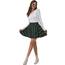 DJT Damen Mädchen Basic Solid Dehnbaren Informell Mini Skater Rock mit Shorts Grün Plaid XX-Large