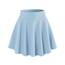 DJT Damen Mädchen Basic Solid Dehnbaren Informell Mini Skater Rock mit Shorts Hellblau XX-Large