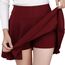 DJT Damen Mädchen Basic Solid Dehnbaren Informell Mini Skater Rock mit Shorts Jujube Large