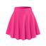 DJT Damen Mädchen Basic Solid Dehnbaren Informell Mini Skater Rock mit Shorts Magenta XX-Large