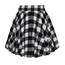 DJT Damen Mädchen Basic Solid Dehnbaren Informell Mini Skater Rock mit Shorts Schwarz Weiß Kariert XX-Large