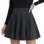 DJT Damen Mädchen Basic Solid Dehnbaren Informell Mini Skater Rock mit Shorts Schwarz kariert XXL