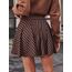 DJT Damen Mädchen Basic Solid Dehnbaren Informell Mini Skater Rock mit Shorts Schwarz Braun Large
