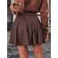 DJT Damen Mädchen Basic Solid Dehnbaren Informell Mini Skater Rock mit Shorts Schwarz Braun XX-Large
