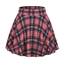 DJT Damen Mädchen Basic Solid Dehnbaren Informell Mini Skater Rock mit Shorts Korallenrosa Kariert XX-Large