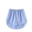 Girstunm Women's Shirt Extender for Women Adjustable Layered Fake Top Lower Sweep Shirt Half Length Mini Skirt for Girls Blau XL