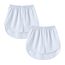 Girstunm Women's Shirt Extender for Women 2Pcs Adjustable Layered Fake Top Lower Sweep Shirt Half Length Mini Skirt for Girls Weiß L