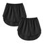 Girstunm Women's Shirt Extender for Women 2Pcs Adjustable Layered Fake Top Lower Sweep Shirt Half Length Mini Skirt for Girls Schwarz L