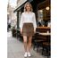 Girstunm Women's Shirt Extender for Women Adjustable Layered Fake Top Lower Sweep Shirt Half Length Mini Skirt for Girls Braun Lace XL