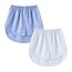 Girstunm Women's Shirt Extender for Women 2Pcs Adjustable Layered Fake Top Lower Sweep Shirt Half Length Mini Skirt for Girls Blau und Weiß XL