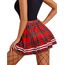 Avidlove Damen Kurz Rock Karneval Kostüm Sexy Skirt Basic Faltenrock Kariert Kleid Rave Outfit Hohe Taille Plisseerock Tennis Sportrock Party Minirock Elastisch Schule A-Linie Schwarz-Rot-Plaid M