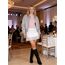 Girstunm Women's Shirt Extender for Women Adjustable Layered Fake Top Lower Sweep Shirt Half Length Mini Skirt for Girls Weiß Lace S
