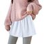 Girstunm Women's Shirt Extender for Women 2Pcs Adjustable Layered Fake Top Lower Sweep Shirt Half Length Mini Skirt for Girls Weiß L