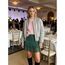 Girstunm Women's Shirt Extender for Women Adjustable Layered Fake Top Lower Sweep Shirt Half Length Mini Skirt for Girls Grün Lace L