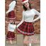Avidlove Damen Kurz Rock Karneval Kostüm Sexy Skirt Basic Faltenrock Kariert Kleid Rave Outfit Hohe Taille Plisseerock Tennis Sportrock Party Minirock Elastisch Schule A-Linie Schwarz-Rot-Plaid M