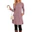 NARRAME Pullover-Kleider für Damen, Winter, langärmelig, Kausale Knöpfe, seitliches Pulloverkleid mit Taschen, XX-Large, Altrosa