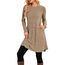 NARRAME Pulloverkleid für Damen, Frühling, Herbst, Lange Ärmel, lässige Knöpfe, seitliche Damenkleider mit Taschen, großes Kaffeebraun
