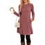 NARRAME Pullover-Kleider für Damen, Winter, langärmelig, Kausale Knöpfe, seitliches Pulloverkleid mit Taschen, XX-Large, Rot