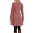 NARRAME Damen-Pullover-Kleider, Winter, langärmelig, kausale Knöpfe, seitliche Kleider für Damen, elegant, mit Taschen, klein, Rot