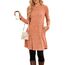 NARRAME Pulloverkleid für Damen, Frühling, Herbst, Lange Ärmel, lässige Knöpfe, seitliche Damenkleider mit Taschen, groß, Karamell