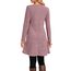 NARRAME Winter-Pullover-Kleider für Damen, Midi-Langarm, Kausale Knöpfe, seitliches Tunika-Kleid mit Taschen, MittelAltrosa