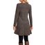 NARRAME Party-Pullover-Kleider für Damen, Frühling, Herbst, lässiges, seitliches Langarmkleid mit Knöpfen und Taschen, X-Large, Einfarbig Braun