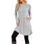 NARRAME Pullover-Kleider für Damen, Winter, langärmelig, Kausale Knöpfe, seitliches Pulloverkleid mit Taschen, XX-Large, Hellgrau