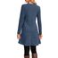NARRAME Damen-Pullover-Kleider, Winter, langärmelig, Kausale Knöpfe, seitliche Kleider für Damen, elegant, mit Taschen, klein, Einfarbig Dunkelblau