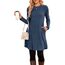 NARRAME Pulloverkleid für Damen, Frühling, Herbst, Lange Ärmel, Kausale Knöpfe, seitliche Damenkleider mit Taschen, groß, Einfarbig Dunkelblau