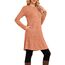 NARRAME Damen-Pullover-Kleider, Winter, langärmelig, Kausale Knöpfe, seitliche Kleider für Damen, elegant, mit Taschen, klein, Karamell